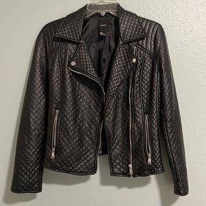 HostPick!! Vegan Faux Leather Quilted Biker Jacket